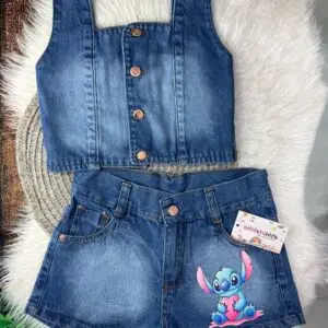 Conjunto Blogueirinha Jeans