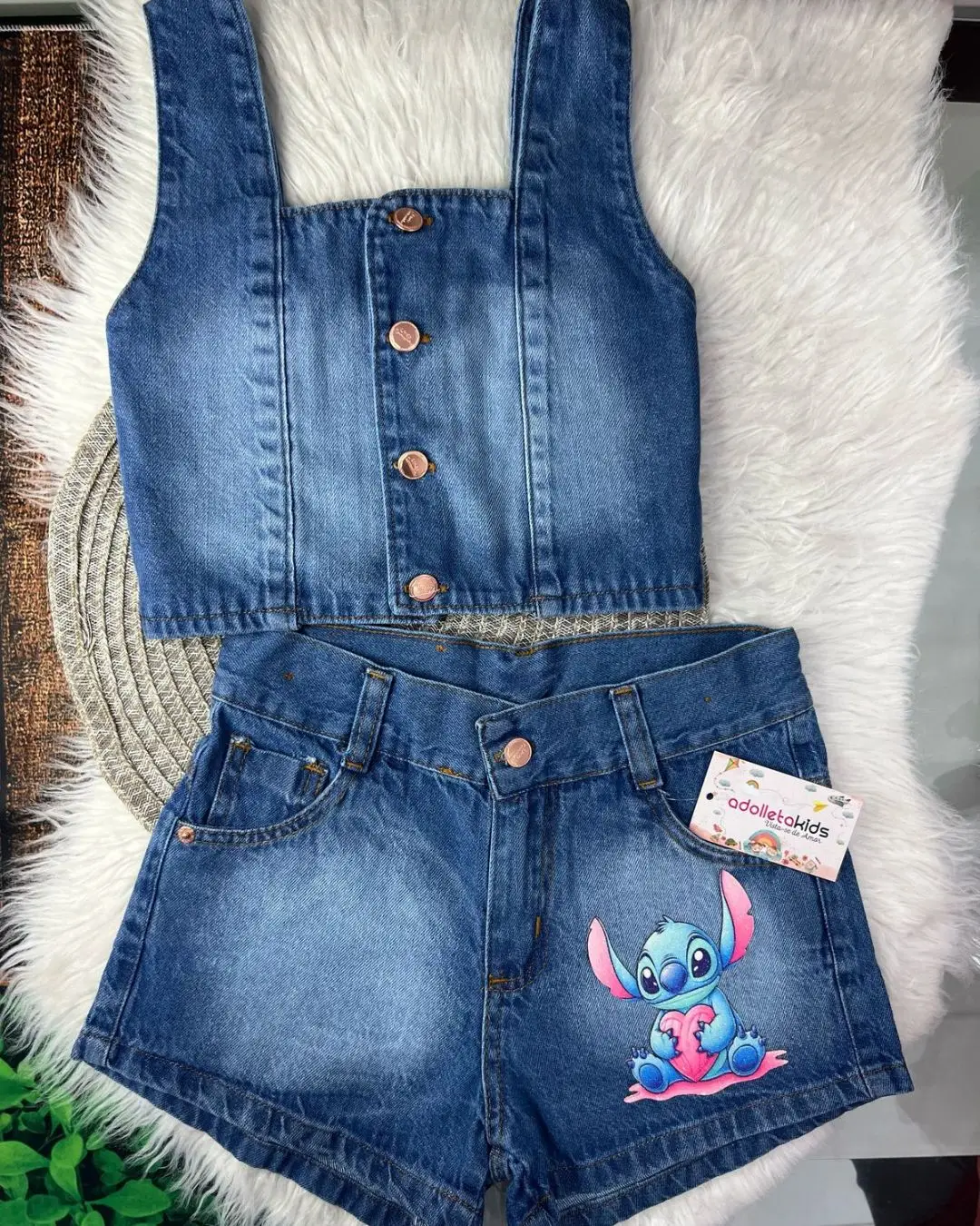 Conjunto Blogueirinha Jeans